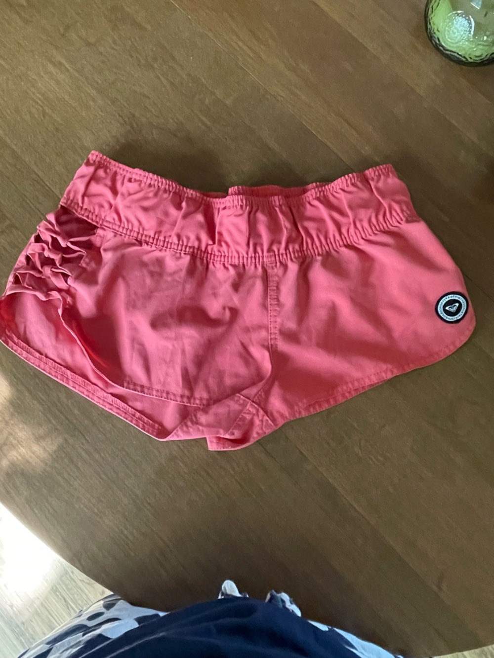 Roxy Coral Pink Athletic Shorts with Logo Patch